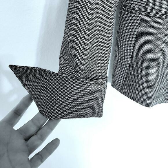 Lafayette 148 Light Wool Blazer 4 Black White Houndstooth Career Office Jacket - Picture 5 of 7